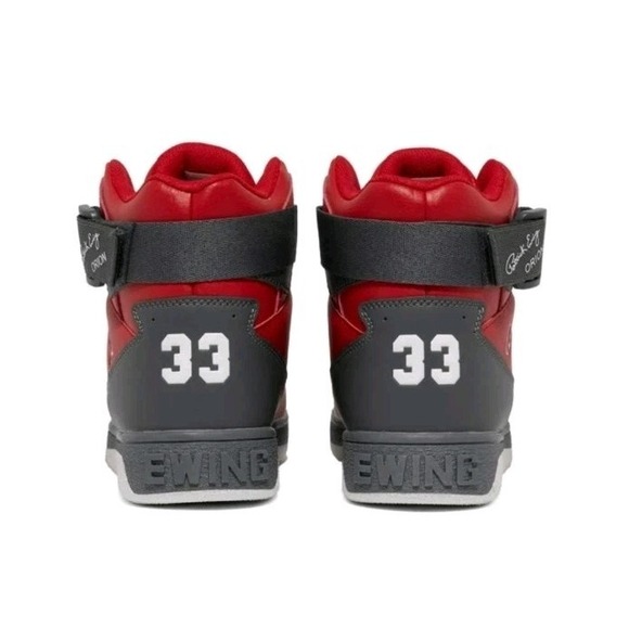 New In Box Patrick Ewing 33 HI X Orion Strap Red Grey White Men's Shoes Sz 10 - Picture 3 of 6